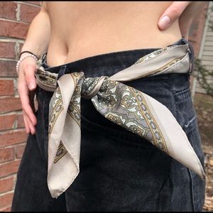 100% polyester intricate pattern, square scarf